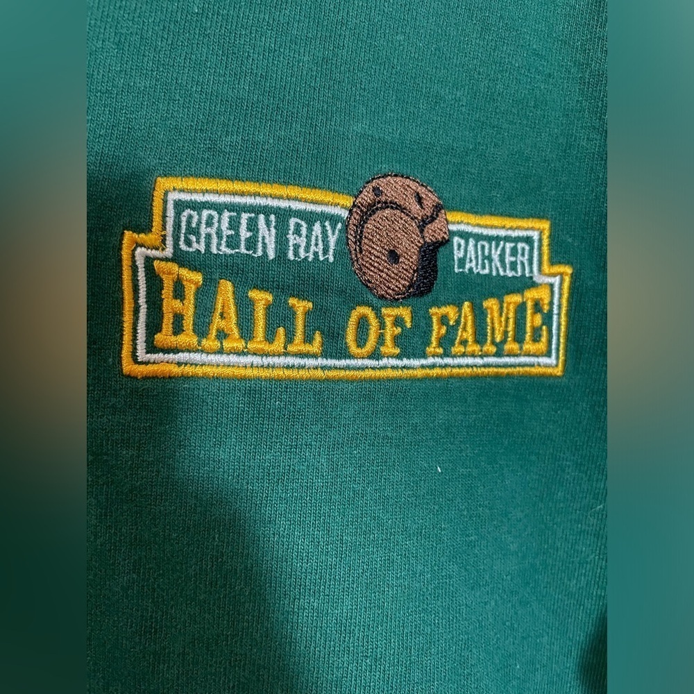 VTG Green Bay Packers Hall of Fame Green Polo Shirt Sz Med Football Embroidered - Picture 3 of 7